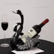 酒架 紅酒架 酒架擺件 紅酒展示架 放酒置物架 酒具 葡萄酒架 輕奢高檔客廳家居玄關電視櫃酒櫃高級紅酒架黑天鵝藝術擺件高