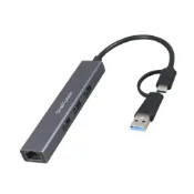 (店+)【伽利略】USB3 TYPE C+A 3埠 HUB+GIGA LAN
