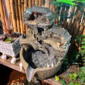 流水盆 開運必備 招財流水盆 風水 開店 滾球 流水擺件 古法魚缸水循環裝飾 過濾器擺件 室外魚池庭院水景造景水簾流水罐