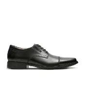 【Clarks】都會紳士 Tilden Cap 男款寬楦橫飾紳士鞋 (CLM10309D黑色)