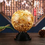 樂遊遊戶外用品館 金箔球水晶球吉祥物擺件招財聚財玄關客廳店鋪裝飾工藝品開業禮品 居家擺飾 辦公室擺飾 店面擺件 送禮
