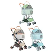 (店+)【iCat 寵喵樂】可分離式寵物推車（BNDC103-3）｜活動價💥｜可拆卸 一車三用 千鳥格紋  超輕量 折疊式貓狗推車