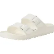 (店+)【BIRKENSTOCK 勃肯】BIRKENSTOCK勃肯Arizona亞利桑那EVA涼鞋白色女款輕量防水雙扣可調百搭沙灘泳池舒適透氣