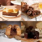 【BAKER 胖大師】巧克力控-雙倍巧克力貝果/巧克力烤士達蛋糕/芙娜巧克力冰心吐司/爆漿熔岩巧克力