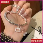 【925純銀】Kitty貓手鐲 繁花似錦設計感手鐲 情人節禮物 生日禮物 銀手環 手環 貓咪 純銀手鐲