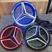 BENZ水箱罩發光大標 W204 W205 W212 W213 賓士A/B/C/E/S/GL級通用發光LOGO 鏤空大標