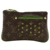 【DOKODEMO】LOUIS VUITTONPochette Plat 手拿包，Monogram Perfo Monogram 帆布，Vert（棕色），2006 年款，SP0026，拉鍊封口，男女通用 [二手]