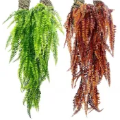 假蕨類植物懸掛植物 80 厘米 - 用於戶外陽台和花園裝飾的人造綠葉藤蔓