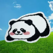 全球選品1館 生活百貨 可愛熊貓植絨簇絨臥室床邊毯房間裝飾地墊加厚防滑地毯浴室吸水墊