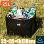 【KAZMI】KZM 素面個性保冷袋25L.可折疊軟式保冰袋.保溫袋.行動冰桶/ K21T3K07 黑