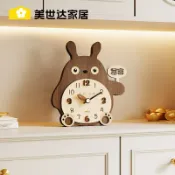 摩可美家 鬧鐘 美世達客廳電視柜創意龍貓桌面時鐘擺臺式擺件入戶玄關鐘表家居禮