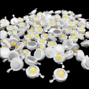 10 件 1W 3W 5W 燈泡大功率 LED 燈二極管全瓦白色紅色藍色綠色黃色 RGB 用於燈泡聚光燈筒燈芯片