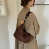 和居工造 女包 復古休閑通勤大容量包女2026新款秋季餃子包小眾洋氣高顏值單肩包qq92211