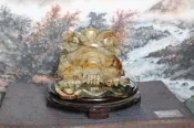★祥吉藝品館★ 合田三彩玉--三腳蟾蜍【更多藝品選擇：壽山石/水晶/木雕/緬甸玉/古陶/骨雕/水晶柱/瑪瑙等..】祥吉