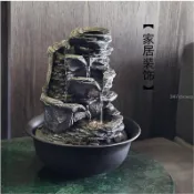 🔥臺灣出貨🔥風水擺飾簡約客廳擺件裝飾石磨流水噴泉擺設風水球辦公風水輪喬遷家居飾品風水擺件小型流水組風生水起招財流水