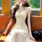 【夏季特惠】約會穿搭2026夏季新款女裝超仙女海邊渡假氛圍爆款氣質長款洋裝