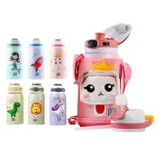 【Cool Gear 酷樂】兒童316不鏽鋼水壺620ml｜直飲/吸管兩用｜附背袋(內膽316不鏽鋼｜外殼304不鏽鋼)