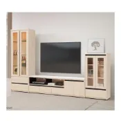 (店+)【專業傢俱】艾莉絲奶茶色11尺L櫃/高低櫃/長櫃/電視櫃/TV櫃/視廳櫃/長桌/桌子/全新
