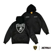 XCTRL®┃Lamborghini 標誌MA1連帽外套-黑┃鋪棉 可拆連帽