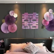 【喜字貼紙】 喜字貼紙 喜字門貼 婚房佈置 窗花貼紙 結婚用品 紫色喜字貼 床頭喜字貼 大號喜字 婚禮裝飾 新婚大門貼