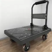 (宜品居家)折疊手推車 90*60cm承載450Kg 便攜家用工具平板車(靜音滑輪/加厚車板/多場地適用)