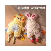 (店+)新生安撫巾嬰兒可入口啃咬寶寶睡覺睡眠哄睡手指玩偶兔子手偶玩具 兒童玩具