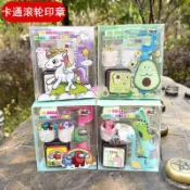 【臺灣出貨】🌸 卡通滾輪印章 老師評語印章 改作業神器 幼稚園禮物 國小生獎品 期末小禮物 畢業禮物 安親班獎品兒童玩具