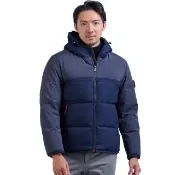【BARONECE 百諾禮士】異材質拼接連帽羽絨外套_藍(630404-10)