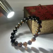 (店+)【御古齋】天然 黃碧璽 手珠 手鍊 電氣石 財富之石 有助財運 貓眼效應 平衡情緒 思緒清晰 附盒 0527
