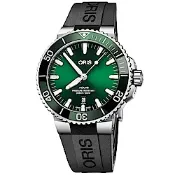 Oris豪利時 Aquis 時間之海潛水300米日期機械錶-綠水鬼/43.5mm 0173377304157-0742464EB