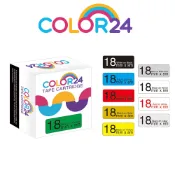 COLOR24 for EPSON 18mm 銀色 透明 綠色 相容副廠標籤帶 貼紙 LW-K200BL LW-K400