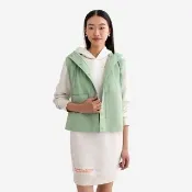【Roots】Roots女裝- ATHLEISURE 平織連帽背心(尤加利綠)
