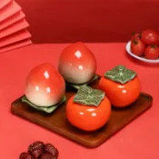 全球選品1館 生活百貨 壽桃柿子茶葉罐禮盒套裝伴手禮老人生日祝壽實用壽宴禮品