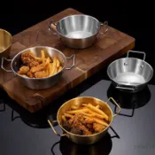 💖在臺有貨🎉304不鏽鋼韓式米酒碗飯碗平底小吃碗帶雙耳調料碗飯沙拉碗料理碗💌換季優惠🤞