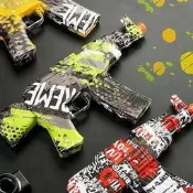 MP5 min塗鴉電動連發水彈槍 手自壹體水彈槍M4絕地求生吃雞槍真人CS兒童玩具槍可發射9成人玩具槍