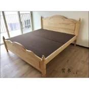 (店+)床台 床架 鄉村風 實木 5*6.2 標準 雙人 白色 柚木色 原木 兩人 6*6.2床架 6*7尺 單人加大 3.5*