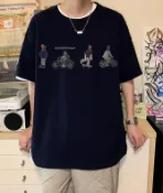 FINDSENSE服飾 FINDSENSE X 韓潮 男士 寬鬆大尺碼 個性代步工具圖案 短袖T恤 情侶T