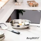 【THERMOS膳魔師】【BergHOFF貝高福】Helix不銹鋼系列_單柄平底鍋_24cm BHHL-F24-SS