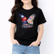 K-1153 180g精梳棉童裝T恤｜潮流印花｜短袖純棉｜男女童｜親膚透氣｜不易起毛球｜現貨｜文創｜流行｜我愛台灣｜熱銷