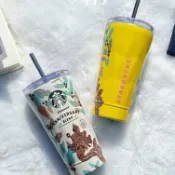 「🇺🇸美國代購✈️」 星巴克Starbucks 鎏金海韻 周年限定款 304不鏽鋼 吸管保溫杯 咖啡隨行杯 保冷杯 水杯