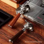 快樂一購 （咖啡用品與配件）不鏽鋼雙耳58mm手柄 雙嘴分流E61通用 9g單杯 實木意式咖啡機手柄 新品 vCae