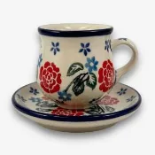 【SOLO 波蘭陶】波蘭製 CA 波蘭陶 80ML 濃縮杯盤組 紅薔薇系列 CERAMIKA ARTYSTYCZNA