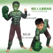 萬聖節綠巨人衣服兒童cos鋼鐵俠雷神擎天柱美國隊長肌肉演出服裝【步行者戶外生活館】