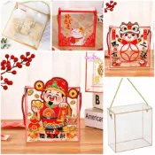 金邊透明手提盒 / 雪Q餅包裝盒 / 新年包裝盒 /牛軋糖包裝盒 / 餅乾盒 糖果盒 / 烘焙用品