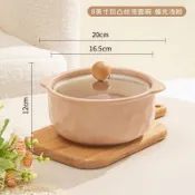 北歐陶瓷泡麪碗帶蓋學生宿舍方便麪碗ins風雙耳大號湯碗螺螄粉碗  dbht