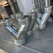 【台灣熱賣】定製鍍鋅管道變徑三通排風管鐵皮新風機分管器排風轉換器Y形三通 爆款折扣