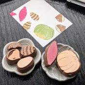 手工橡皮章 秋天作物組 南瓜 地瓜 芋頭 栗子 豐收 6個