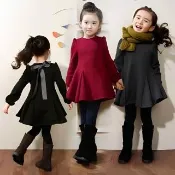【橘魔法】加厚刷毛 氣質緞帶蝴蝶結傘擺洋裝 女童 兒童 童裝 花童 喜酒 婚禮 新年 過年 大紅 耶誕 聖誕