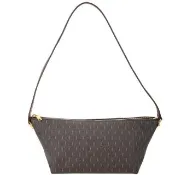 【YSL】Le Monogramme 老花帆布小牛皮肩斜背腋下包(棕色)(手提包 帆布包)