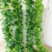 2.4M 人造植物常春藤葉花環假藤懸掛植物,用於牆壁裝飾、花園圍欄和叢林主題派對